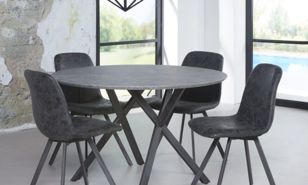 FURBO Spisebord rundt, beton look, ø 120 cm