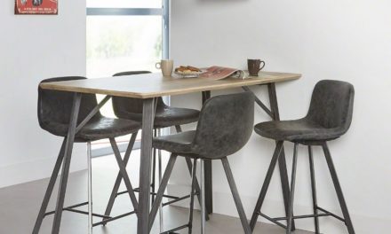 FURBO Barbord i antik egetræs look, 140 x 70 cm