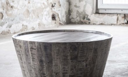 FURBO Sofabord, massiv mangotræ, grå finish