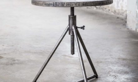 FURBO Sofabord ø 50 cm, industrilook, massiv mango top