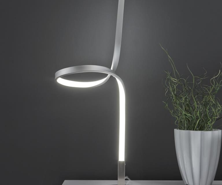 FURBO Bordlampe, LED, mat nikkel