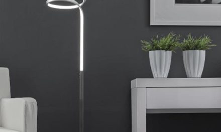 FURBO Gulvlampe, LED, mat nikkel