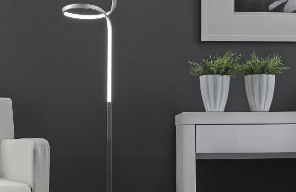 FURBO Gulvlampe, LED, mat nikkel