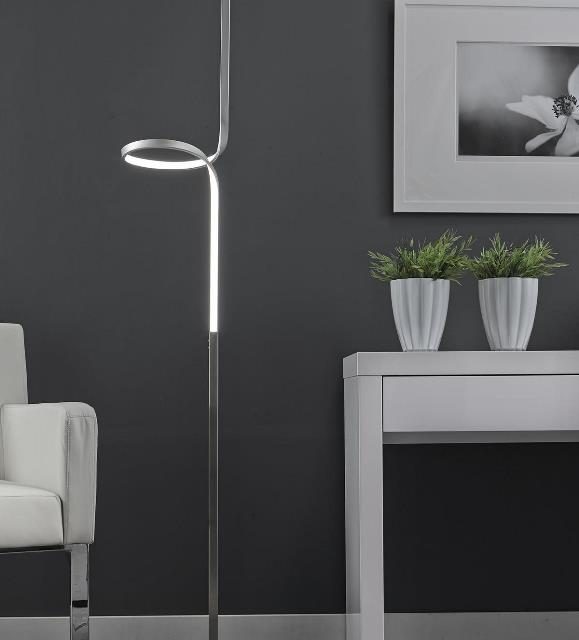 FURBO Gulvlampe, LED, mat nikkel