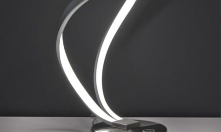 FURBO Bordlampe, LED, mat nikkel, med lys dæmper