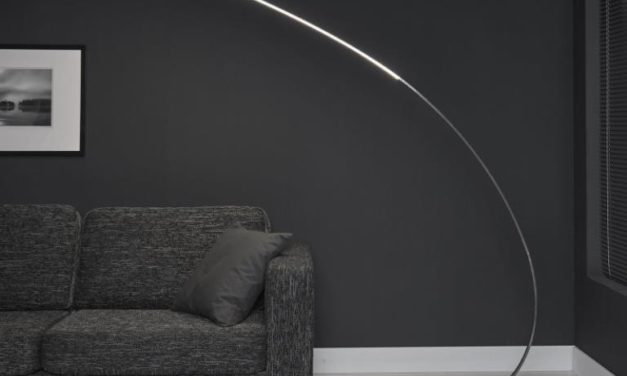 FURBO Gulvlampe, LED, mat nikkel