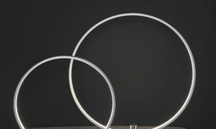 FURBO Bordlampe, LED, mat nikkel, med lysdæmper