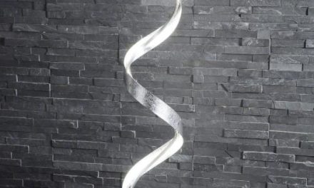 FURBO Gulvlampe, LED, mat nikkel, snoet design