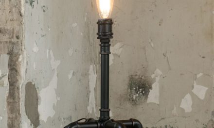 FURBO Bordlampe, industriel design, sort metal