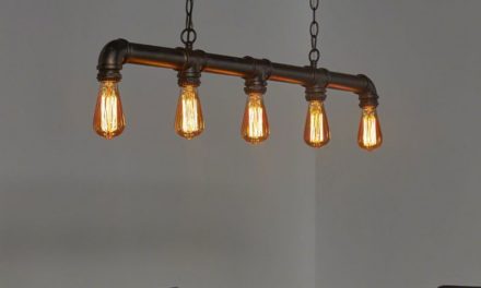 FURBO Loftslampe, industri design, sort metal, 5 pærer