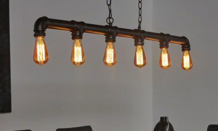 FURBO Loftslampe, industri design, sort metal, 6 pærer