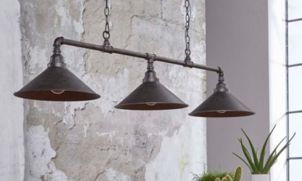 FURBO Loftslampe, antik sølv finish, 3 lamper