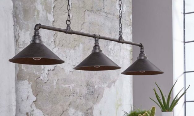 FURBO Loftslampe, antik sølv finish, 3 lamper