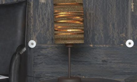FURBO Bordlampe, metal, brun skærm