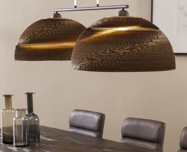 FURBO Loftslampe, brun skærm