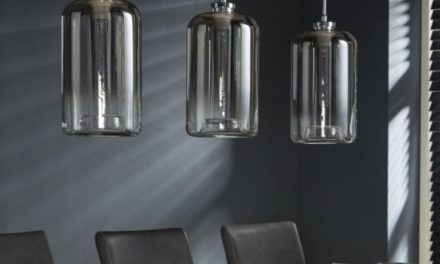 FURBO Loftslampe, glas, krom