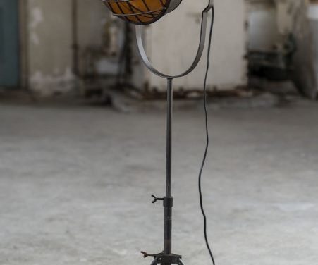 FURBO Gulvlampe, industriel look, antik bronze