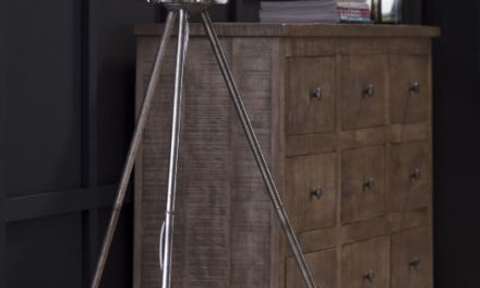 FURBO Gulvlampe i antik nikkel