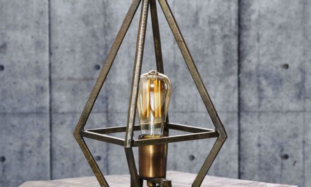 FURBO Bordlampe, industri design, antik bronze