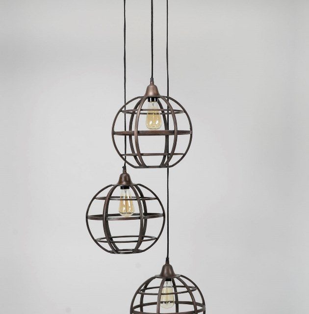 FURBO 3 loftslamper, antik kobber