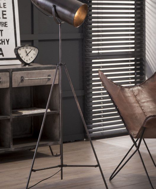 FURBO Gulvlampe, antik kobber finish