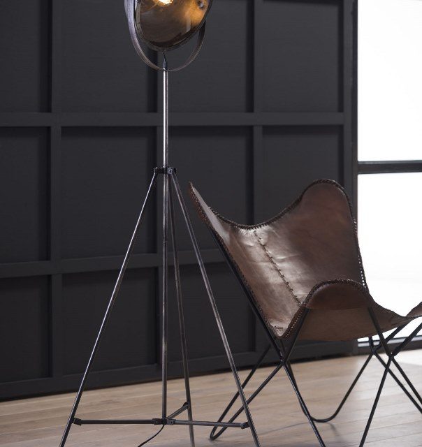 FURBO Gulvlampe, patineret sølv