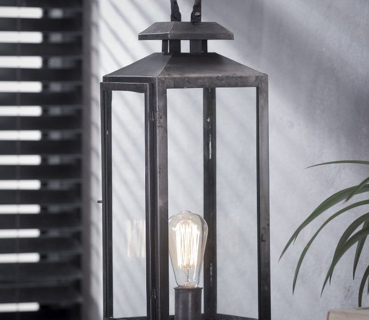 FURBO Bordlampe, gammel sølv finish