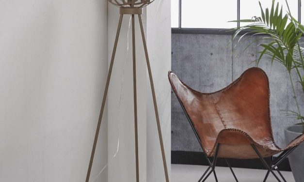 FURBO Gulvlampe, brun rust finish