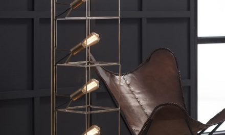 FURBO Kubistisk gulvlampe, antik bronze