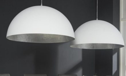 FURBO Loftslampe, 2 x ø 70 cm, hvid og antik sølv