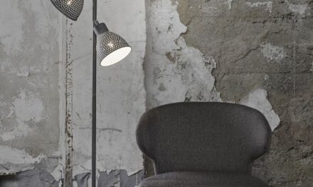 FURBO Gulvlampe, patineret gråt jern