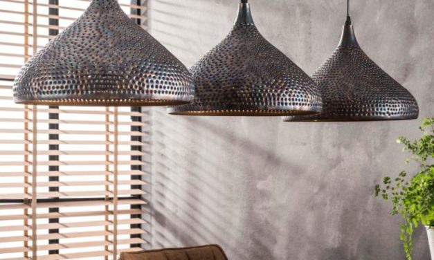 FURBO Loftslampe, 3 ø 32 cm skærme, sort-brun metal