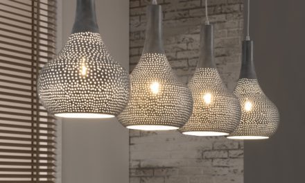 FURBO Loftslampe, patineret gråt jern, 4 lamper