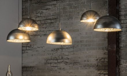 Furbo Loftlampe med fem lamper i flot patineret sølv finish