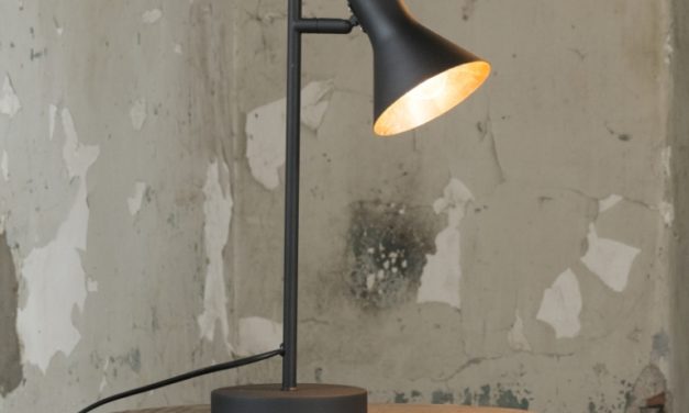 FURBO Arkitekt bordlampe, sort med guld