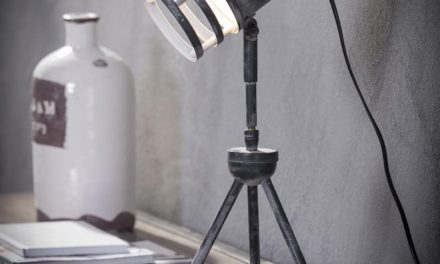 FURBO Bordlampe, patineret grå metal