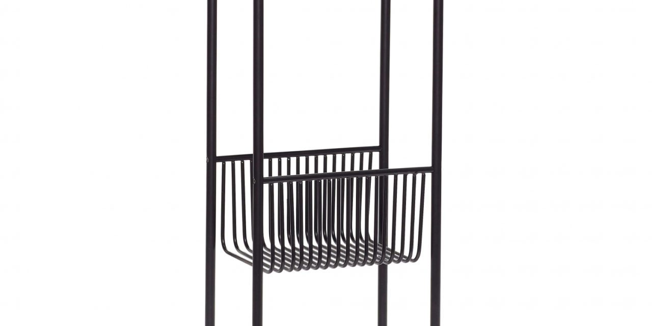 HÜBSCH lille konsolbord m. hylde, sort metal