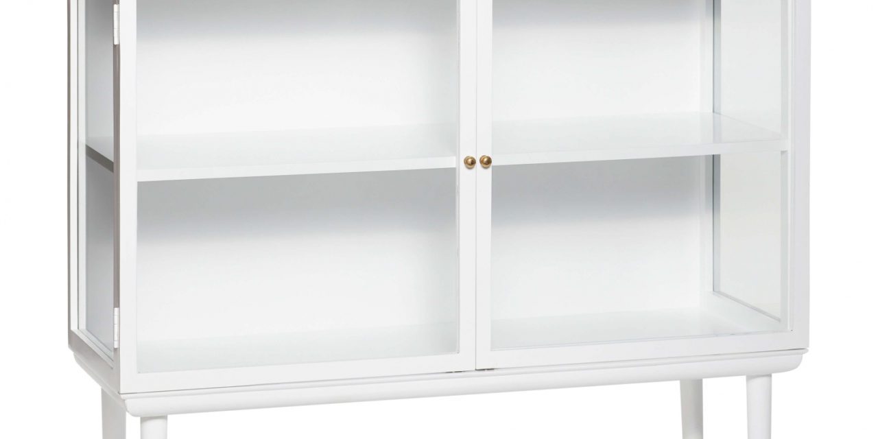 HÜBSCH vitrineskab, lav, hvid