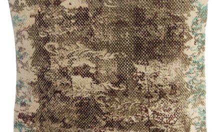 TRADEMARK LIVING Pude med etnisk mønster – olivenbrun/blå