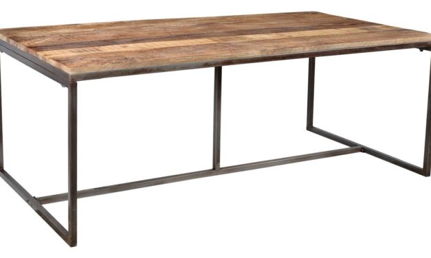 TRADEMARK LIVING Spisebord med et lækkert råt design – mangotræ og jernstel