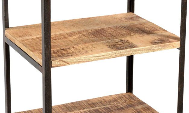 TRADEMARK LIVING Råt sidebord i jern og træ