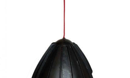 TRADEMARK LIVING Loftpendel – sort jern, rød ledning