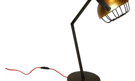 TRADEMARK LIVING bordlampe – mørkegrå/messing