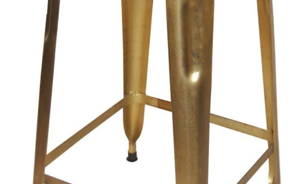 TRADEMARK LIVING Høj skammel – Messing