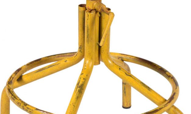 TRADEMARK LIVING Skammel med lædersæde