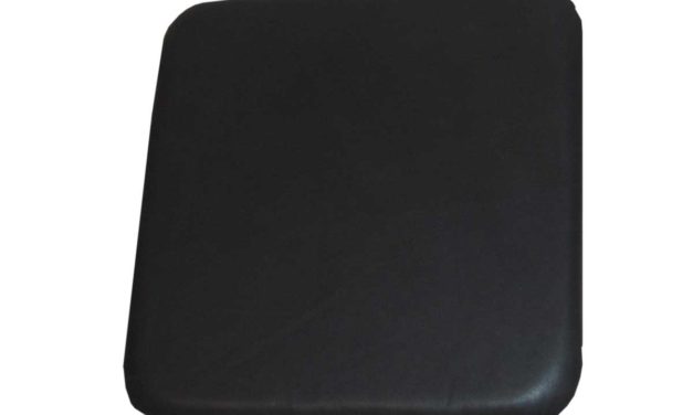 TRADEMARK LIVING Sædehynde i sort læder Passer til høj skammel