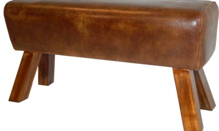 TRADEMARK LIVING Cool lang læderpuf i antikbrun