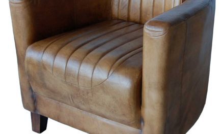 TRADEMARK LIVING Læderlænestol i antikbrun