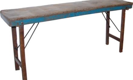 TRADEMARK LIVING Gammel konsolbord med zinktop