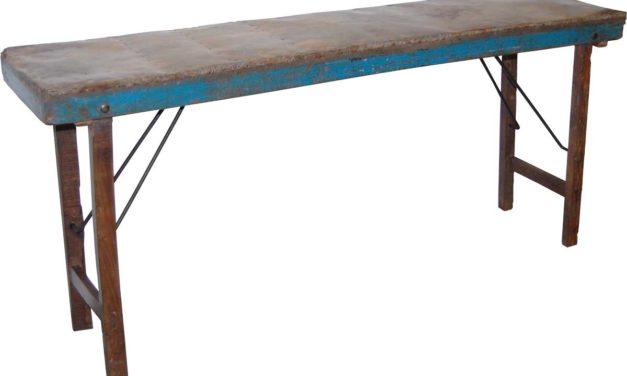 TRADEMARK LIVING Gammel konsolbord med zinktop